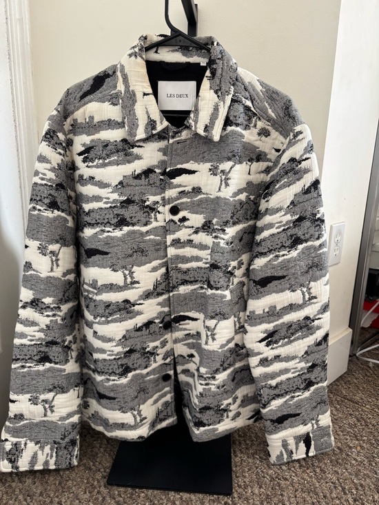 Other - Les Deux Gray & White Patterned Quilted Jacket